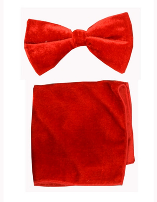 Red  Velvet Bow Tie Set - Men's Tuxedo USA