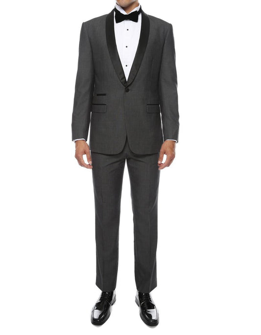 Slim Charcoal Shawl Tuxedo - Men's Tuxedo USA