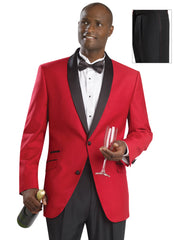 Mens Red & Black Shawl Prom Tuxedo - Men's Tuxedo USA