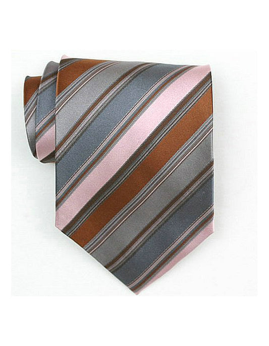 Brown & Pink Neck Tie - Men's Tuxedo USA