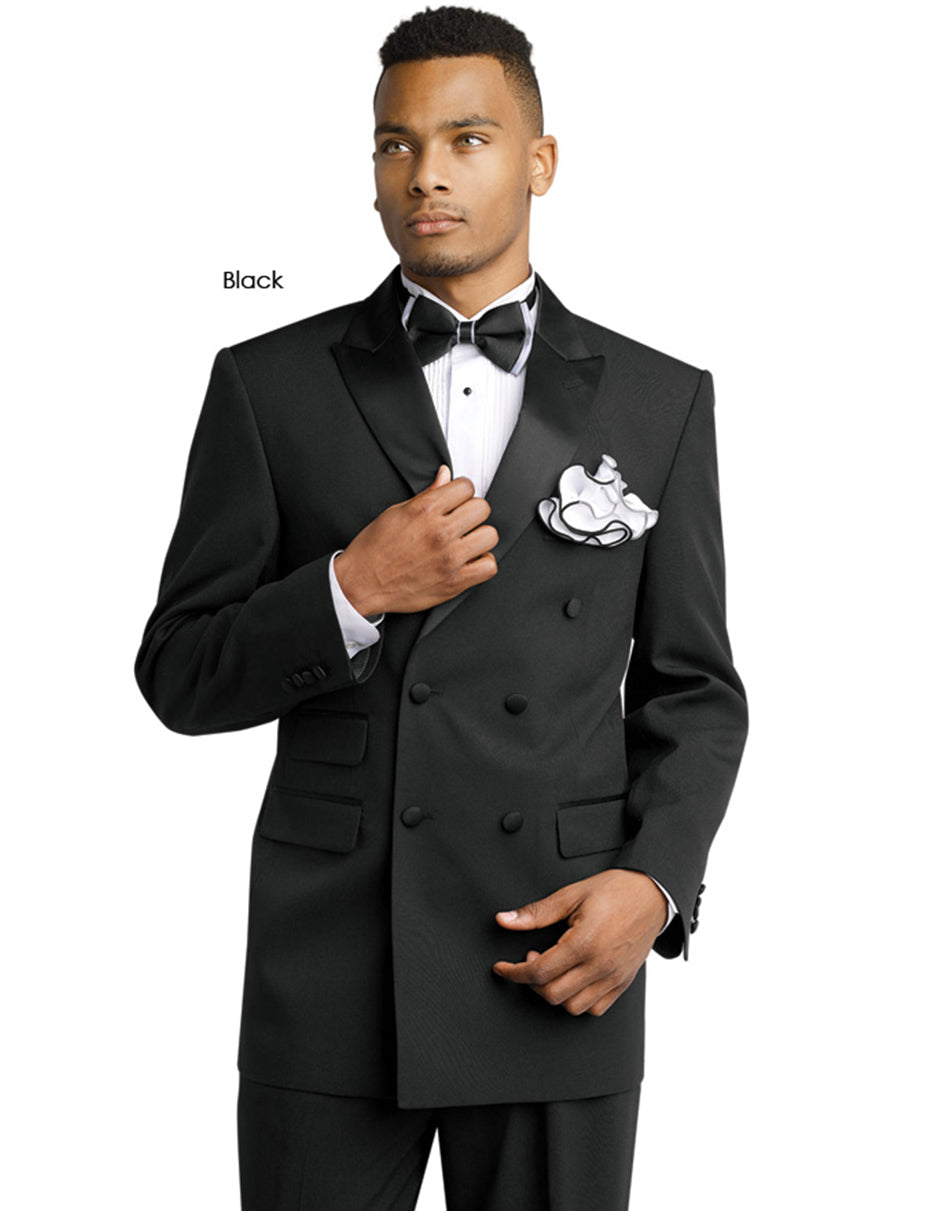 Double Breasted Black Tuxedo - Men's Tuxedo USA