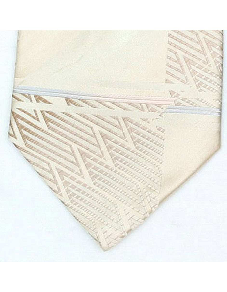 Ivory Zig Zag Neck Tie - Men's Tuxedo USA