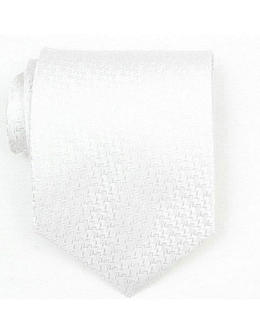 White Textured Neck Tie - Men's Tuxedo USA