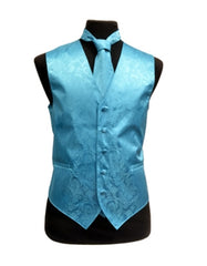 Turquoise Paisley Vest Set - Men's Tuxedo USA