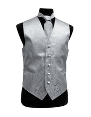 Silver Paisley Vest Set - Men's Tuxedo USA