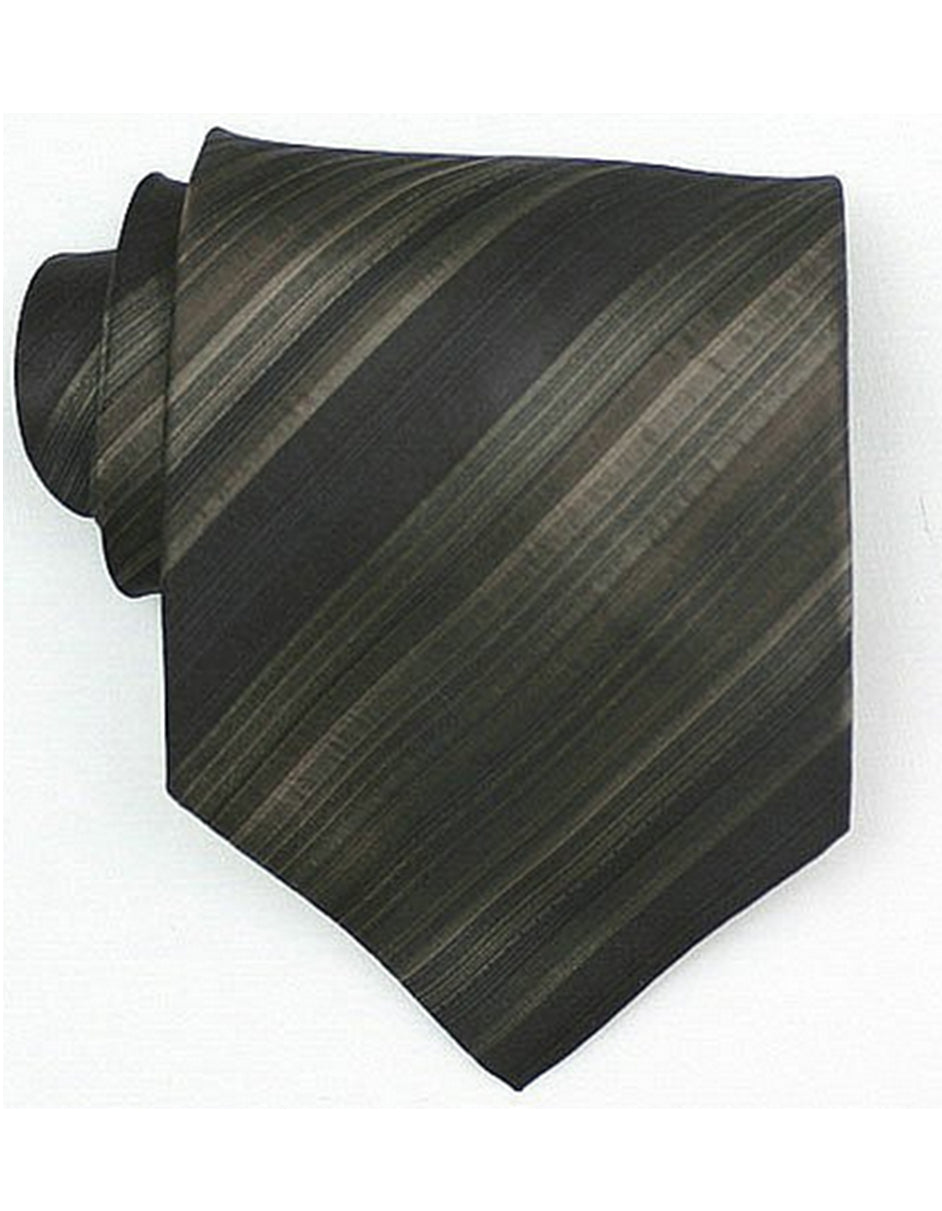 Olive Stripe Neck Tie - Men's Tuxedo USA