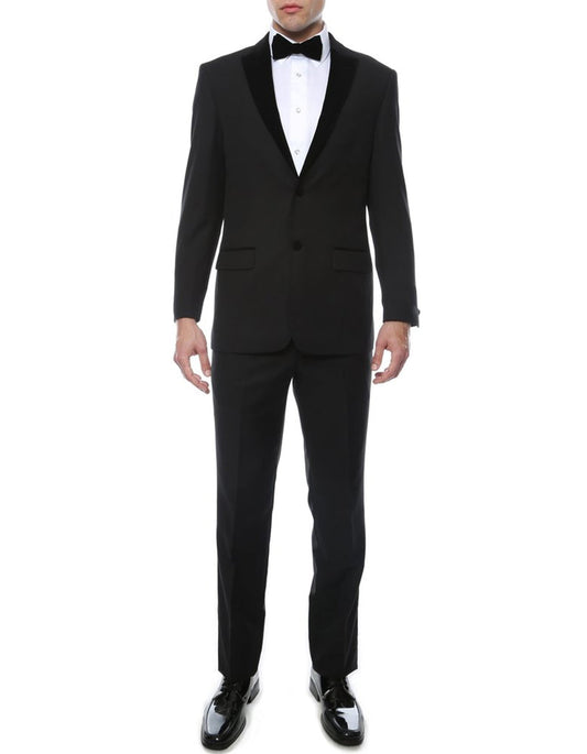 Black Velvet Peak Tuxedo - Men's Tuxedo USA