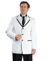 White & Black Trim Tuxedo - Men's Tuxedo USA