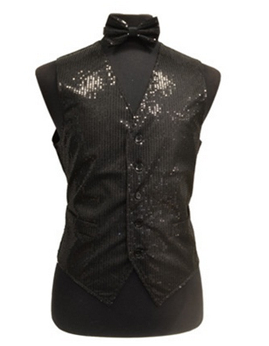 Black Sequin Vest Set - Men's Tuxedo USA