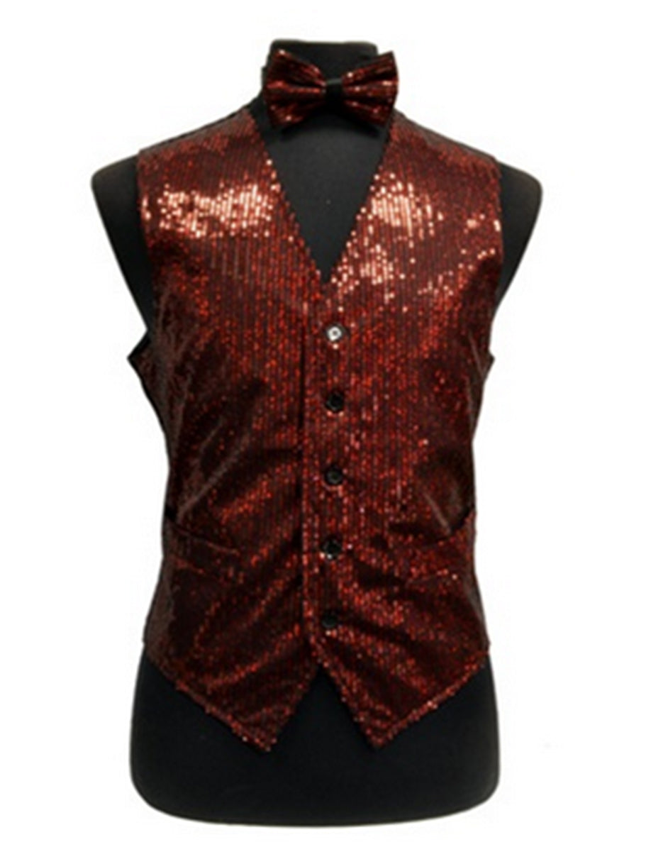 Red Sequin Vest Set - Men's Tuxedo USA