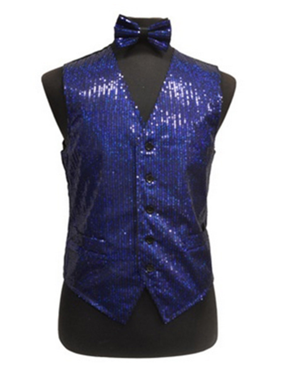 Royal Blue Sequin Vest Set - Men's Tuxedo USA