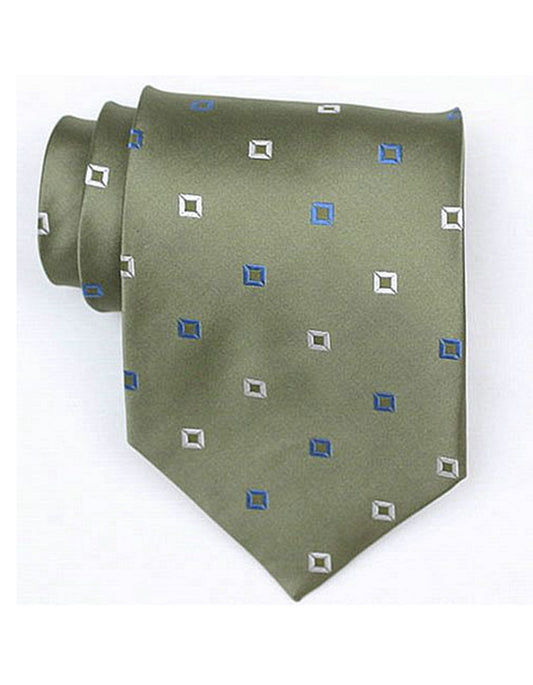 Olive Square Neck Tie - Men's Tuxedo USA