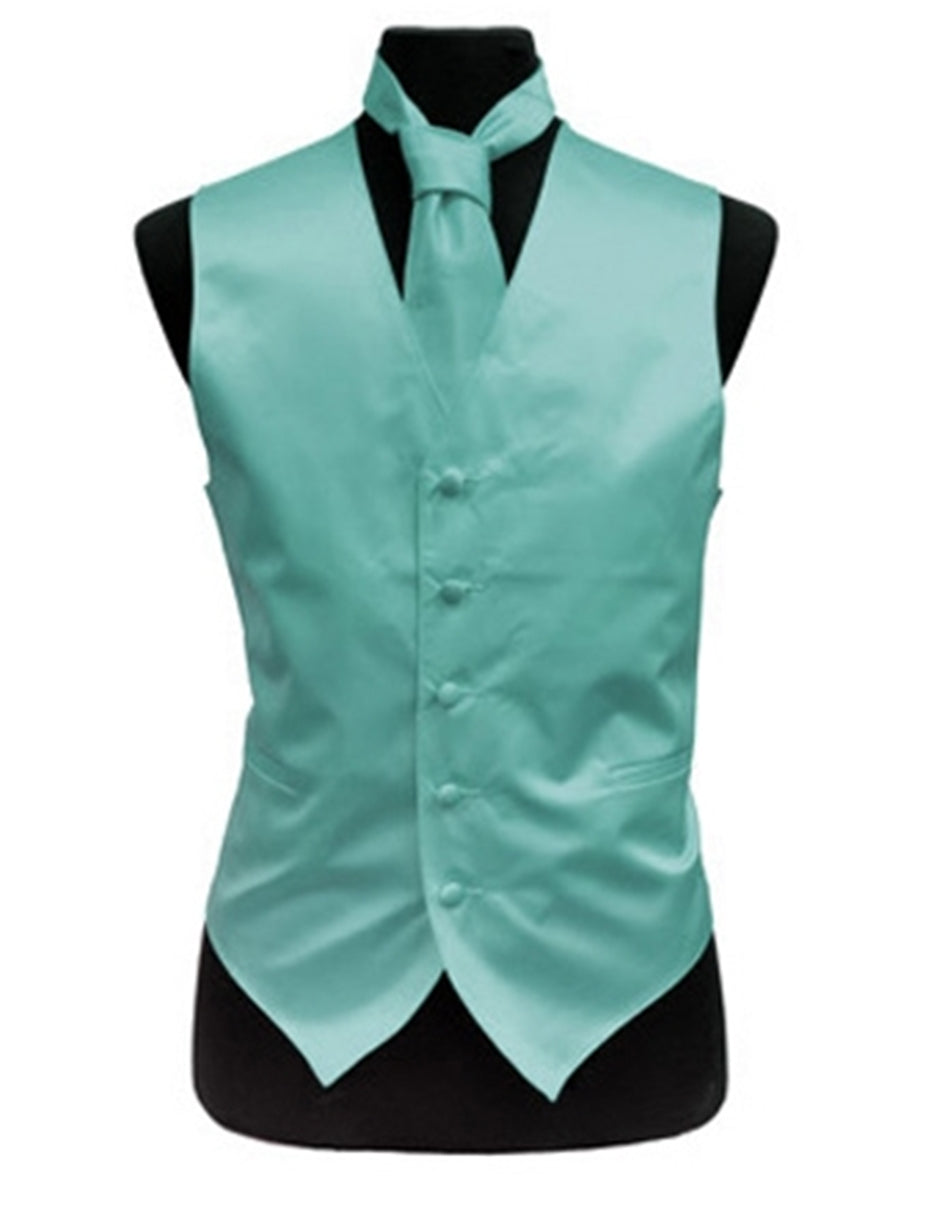 Solid Teal Vest Set - Men's Tuxedo USA