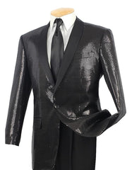 Black Sequin Shawl Tuxedo Blazer - Men's Tuxedo USA