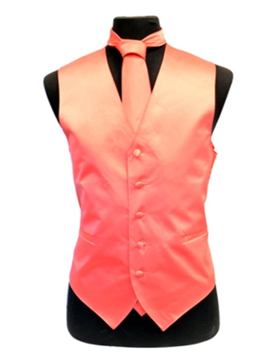 Solid Light Orange Vest Set - Men's Tuxedo USA