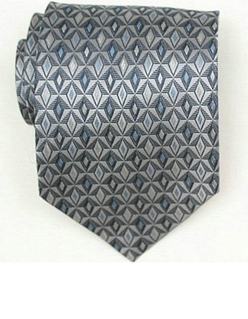 Grey Pattern Neck Tie - Men's Tuxedo USA