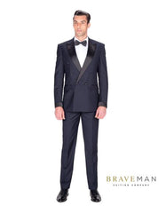 Mens Modern Fit Double Breasted Tuxedo in Navy - Men's Tuxedo USA