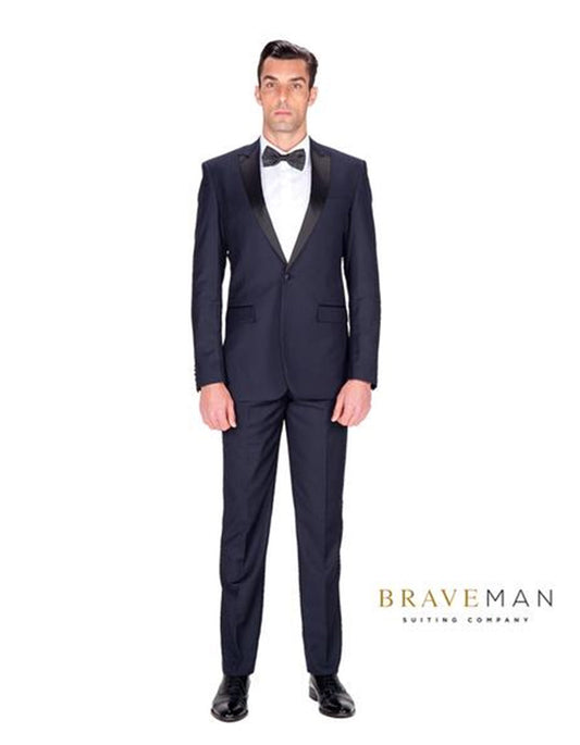 Navy Slim Peak Tuxedo - Men's Tuxedo USA