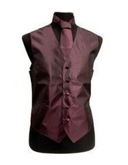 Solid Burgundy Vest Set - Men's Tuxedo USA