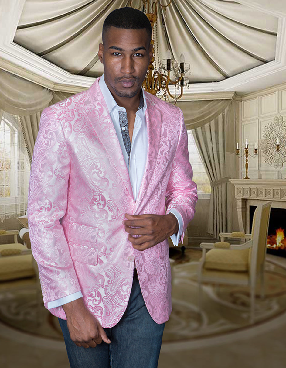 Light Pink Paisley Blazer - Men's Tuxedo USA