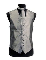 Solid Silver Vest Set - Men's Tuxedo USA