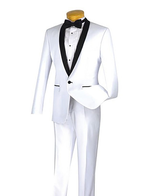 White & Black Shawl Tuxedo - Men's Tuxedo USA