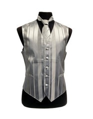 Silver Stripe Vest Set - Men's Tuxedo USA