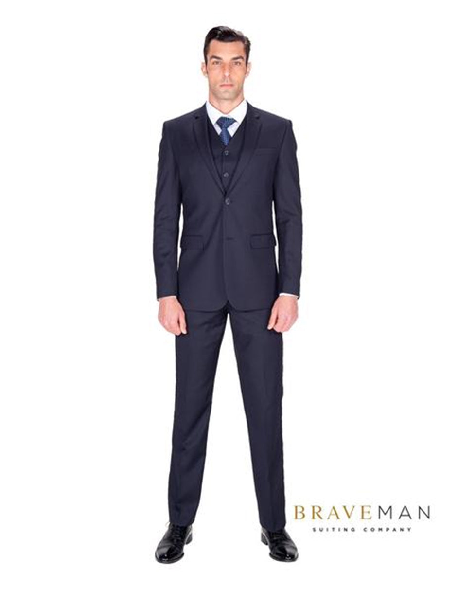 Navy Slim Fit Vested Suit - Men's Tuxedo USA