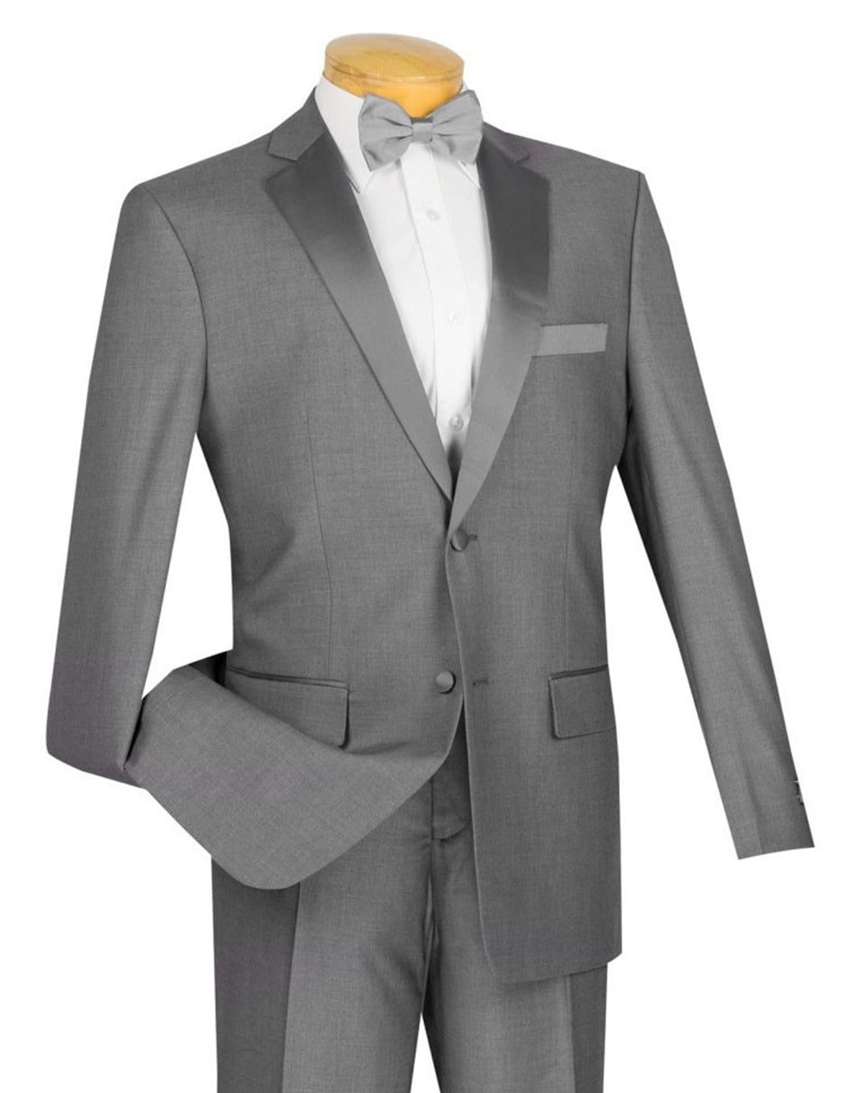 Grey Classic Notch Tuxedo - Men's Tuxedo USA