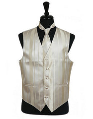 Beige Stripe Vest Set - Men's Tuxedo USA