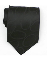 Black Oval Neck Tie - Men's Tuxedo USA