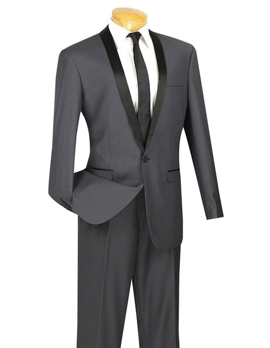 Charcoal Slim Shawl Tuxedo - Men's Tuxedo USA