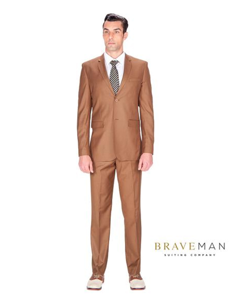 Cognac Slim Wedding Suit - Men's Tuxedo USA