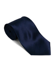 Solid Navy Neck Tie - Men's Tuxedo USA