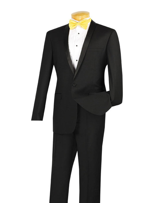 Black Slim Shawl Tuxedo - Men's Tuxedo USA