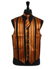 Orange Stripe Vest Set - Men's Tuxedo USA