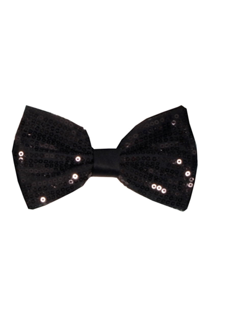 Black Sequin Pre-Tied Bow Tie - Men's Tuxedo USA