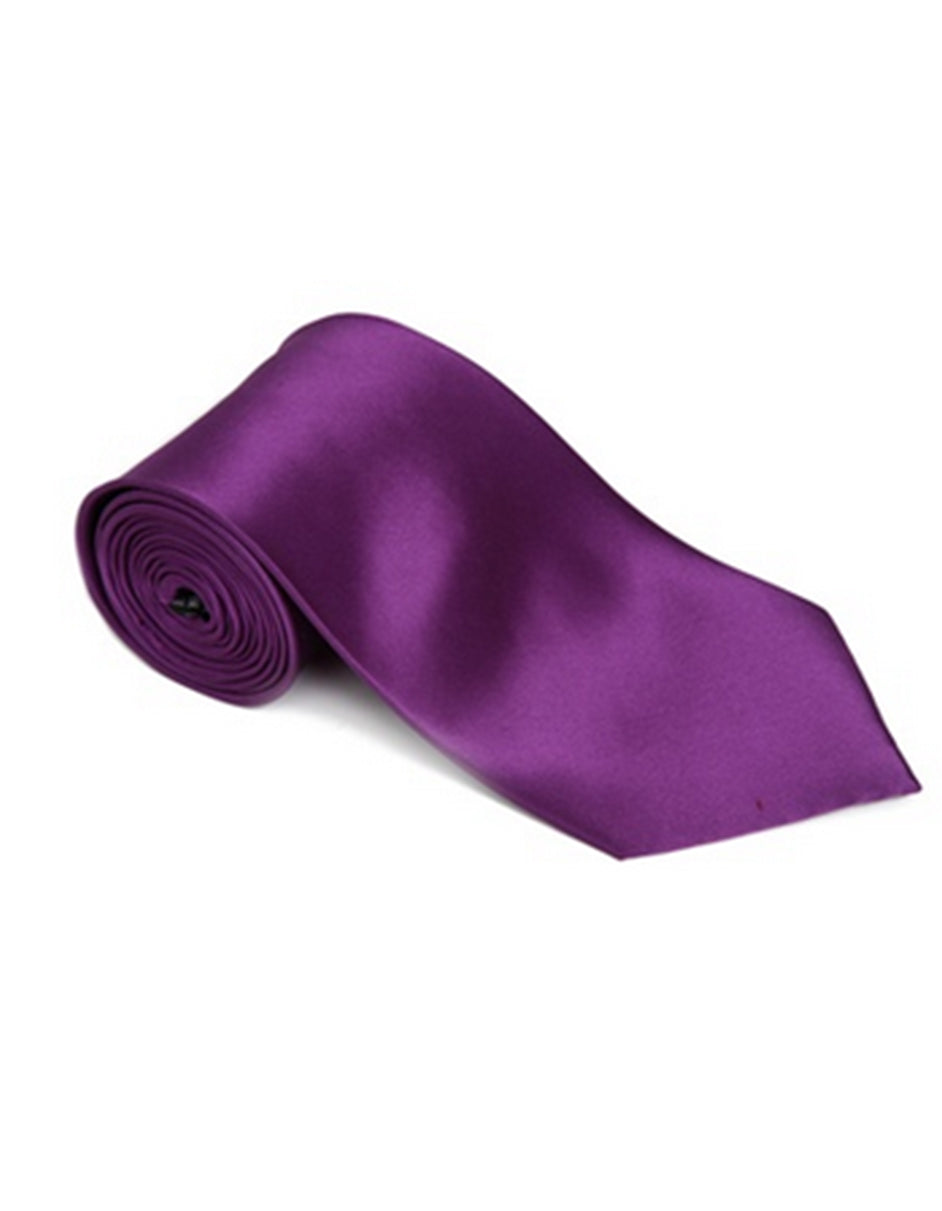 Solid Purple Neck Tie - Men's Tuxedo USA