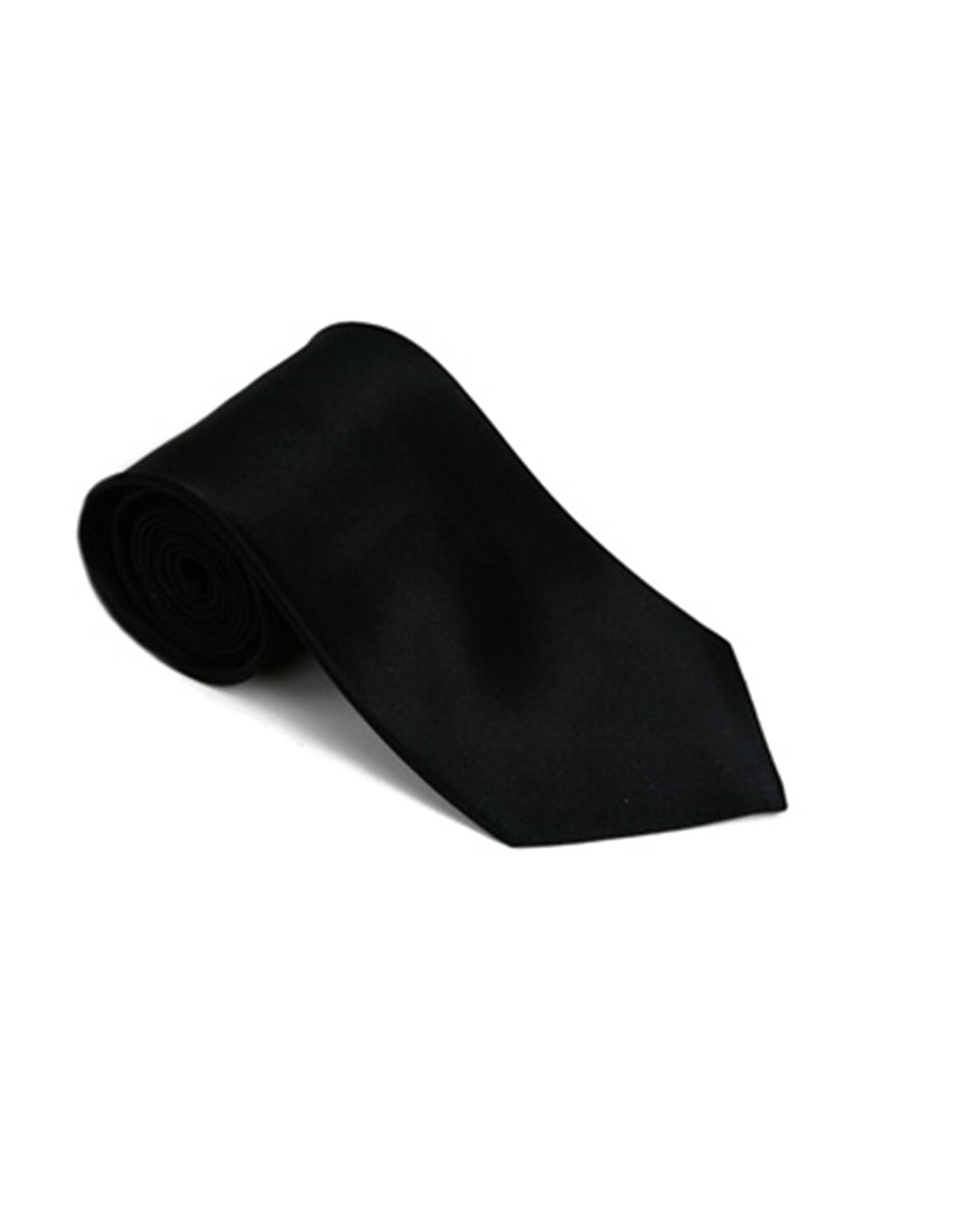 Solid Black Neck Tie - Men's Tuxedo USA