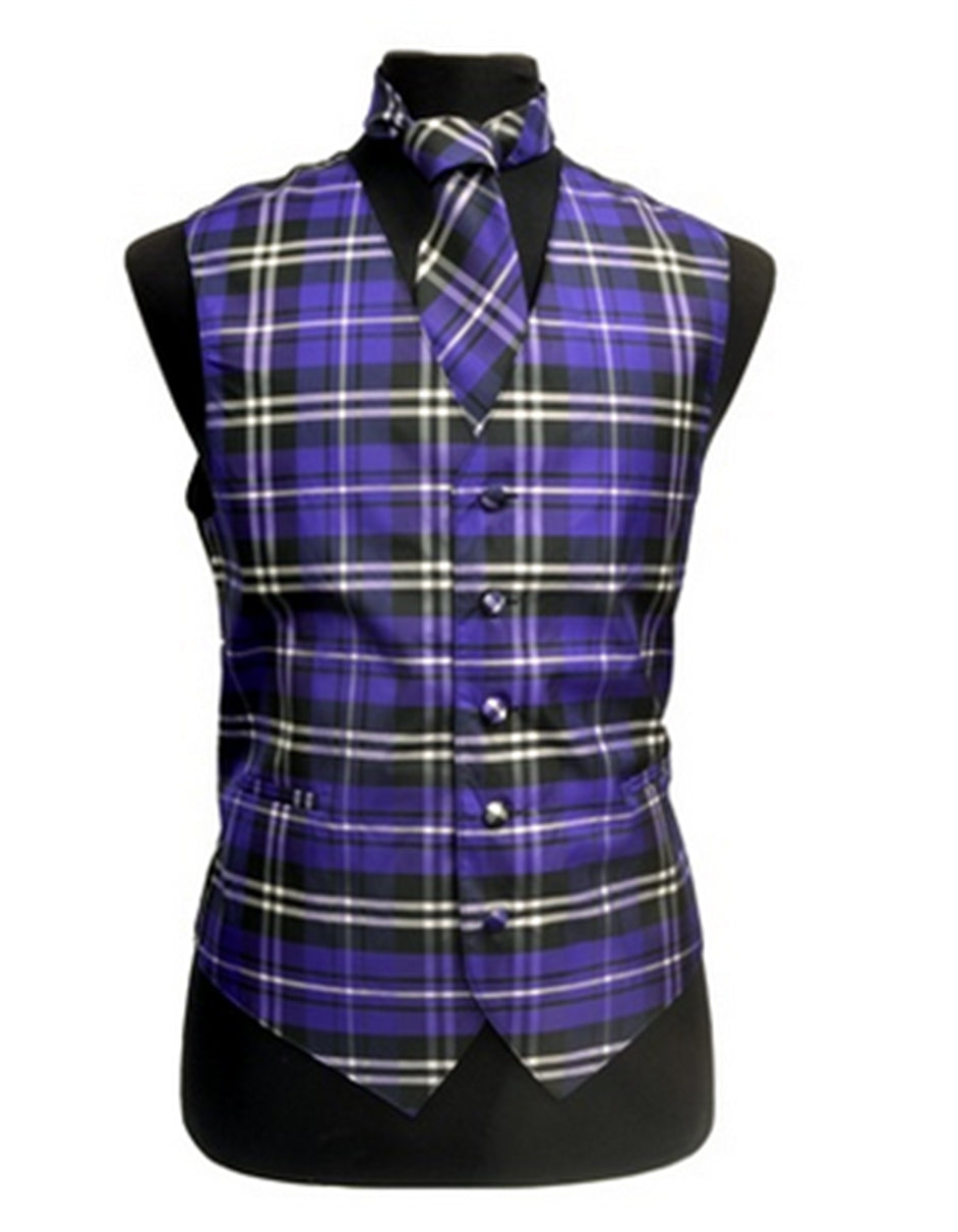 Purple Plaid Vest Set - Men's Tuxedo USA