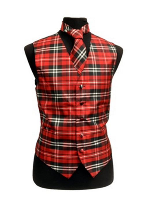 Red Plaid Vest Set - Men's Tuxedo USA