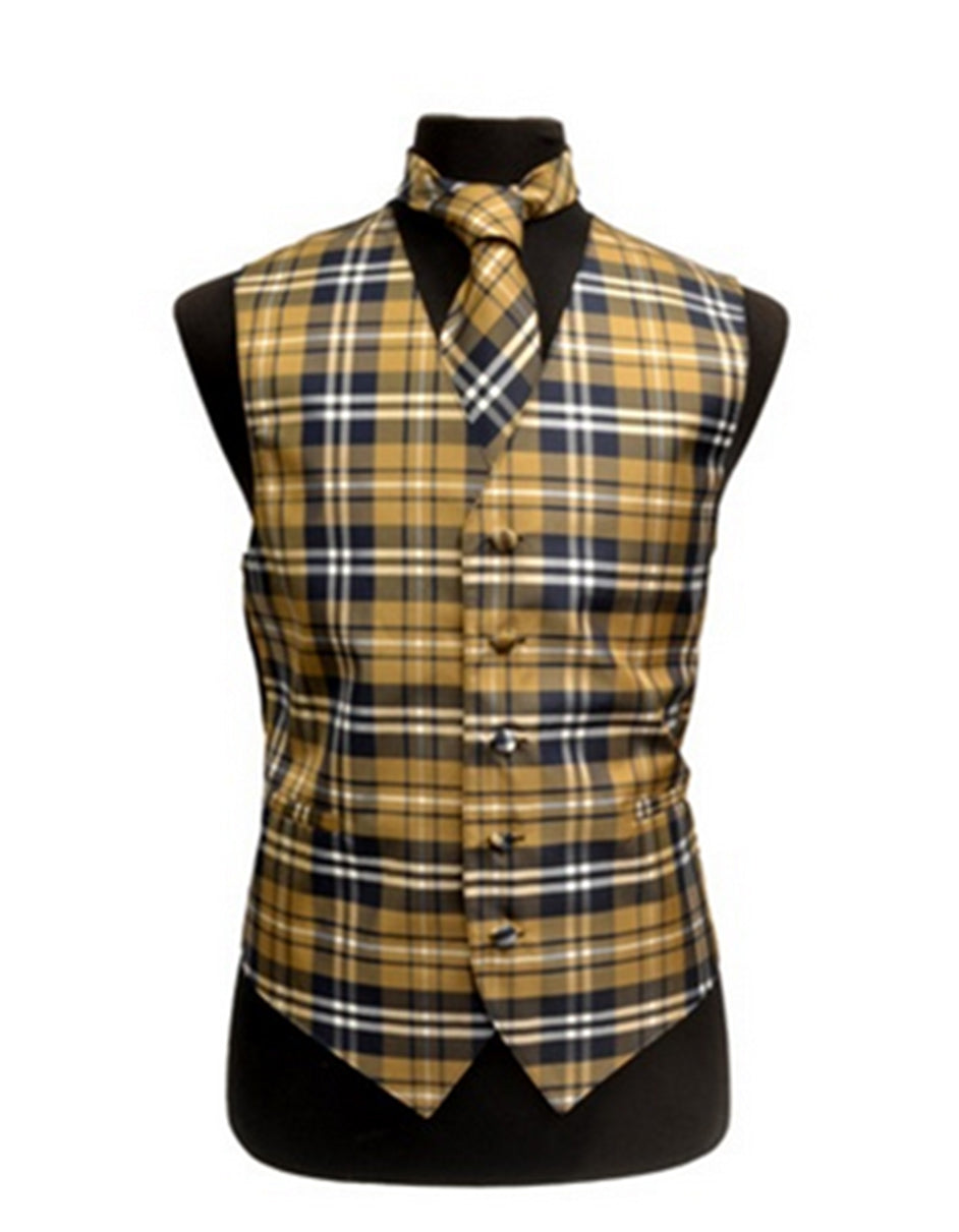 Yellow Plaid Vest Set - Men's Tuxedo USA