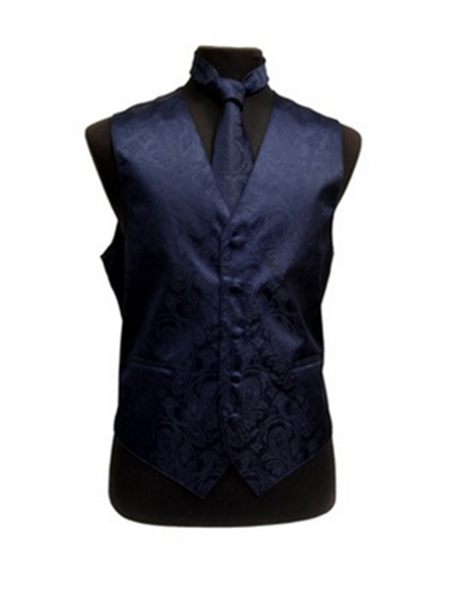 Navy Paisley Vest Set - Men's Tuxedo USA