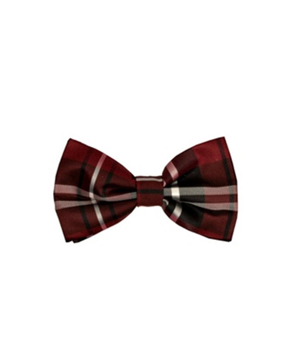 Burgundy Plaid Bow Tie - Men's Tuxedo USA