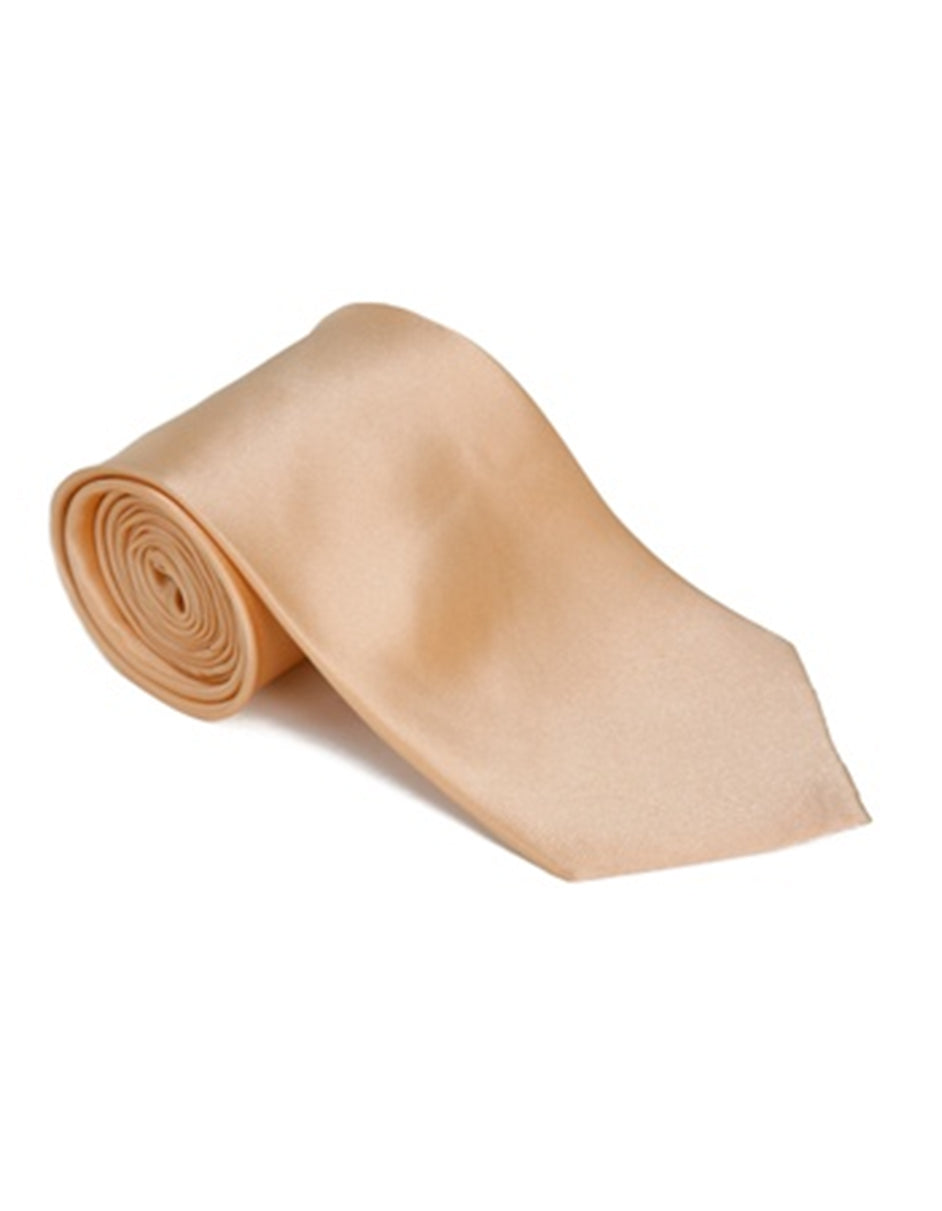 Solid Peach Neck Tie - Men's Tuxedo USA