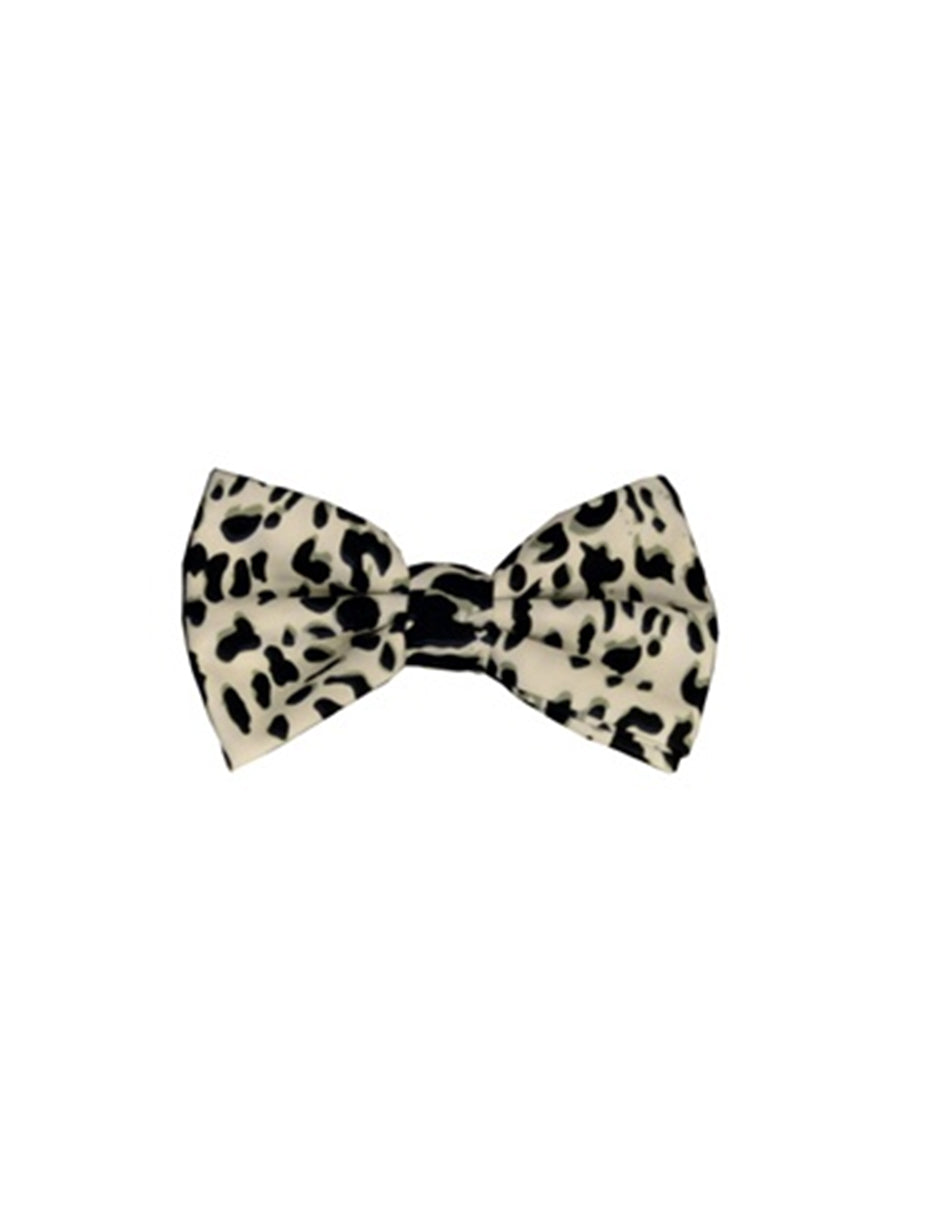 White & Black Cheetah Bow Tie - Men's Tuxedo USA