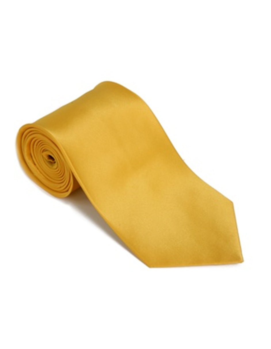 Solid Gold Neck Tie - Men's Tuxedo USA