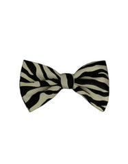 Ivory Animal Print Bow Tie - Men's Tuxedo USA