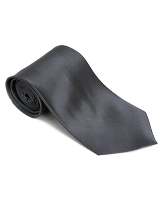 Solid Charcoal Neck Tie - Men's Tuxedo USA