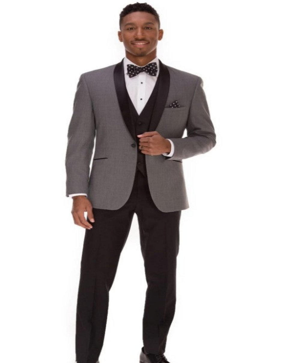 Mens Grey Shawl Lapel Tuxedo Jacket - Men's Tuxedo USA